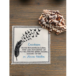 Stickdatei - ITH Postkarte Loslassen